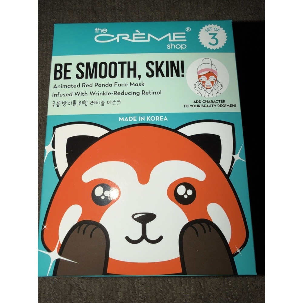 The Crème Shop Be Smooth, Skin 2-Red Panda Face Mask Set of 3 Retinol Hydrating